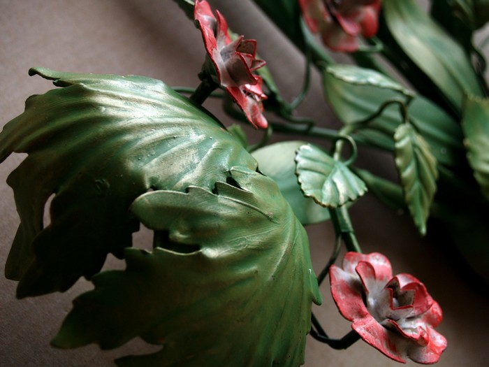 Große Lampe Rosen Blätter grün