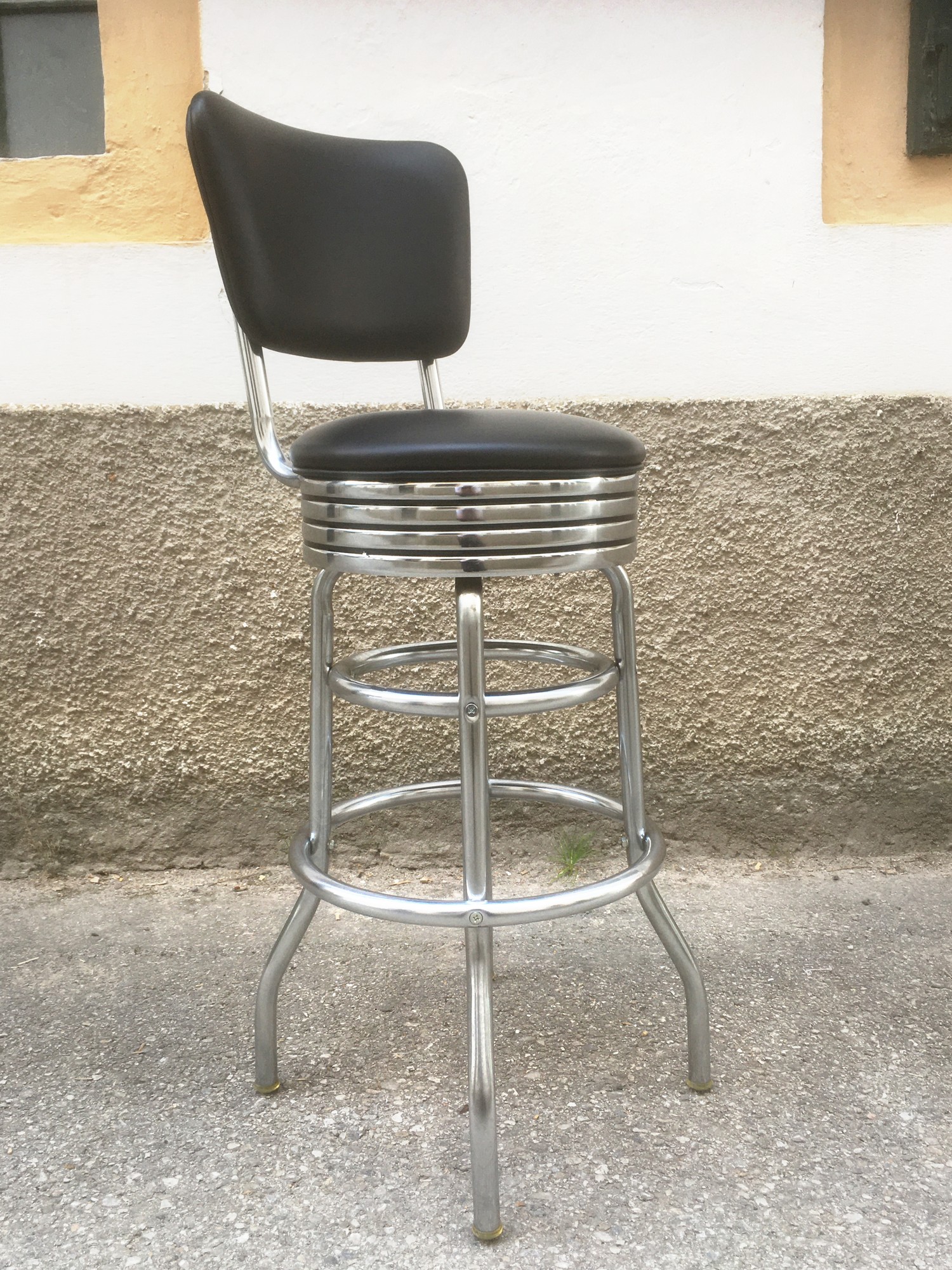 Barhocker American Stahlrohr Retro Rockabilly Lehne Diner 50s Stuhl