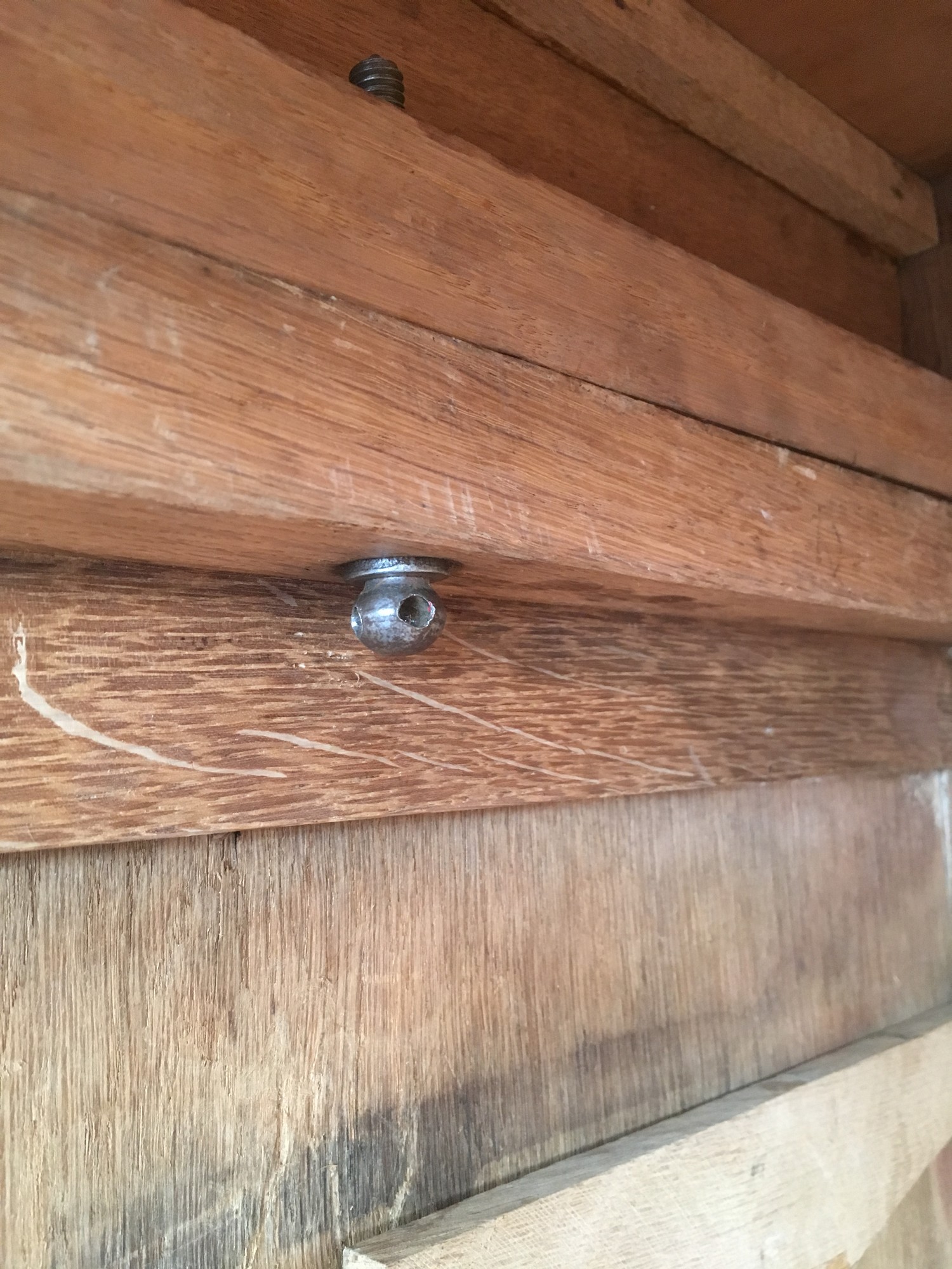 Dielenschrank Jugendstil antik Möbel Schrank Spiegel massiv Vollholz Vintage Einrichtung