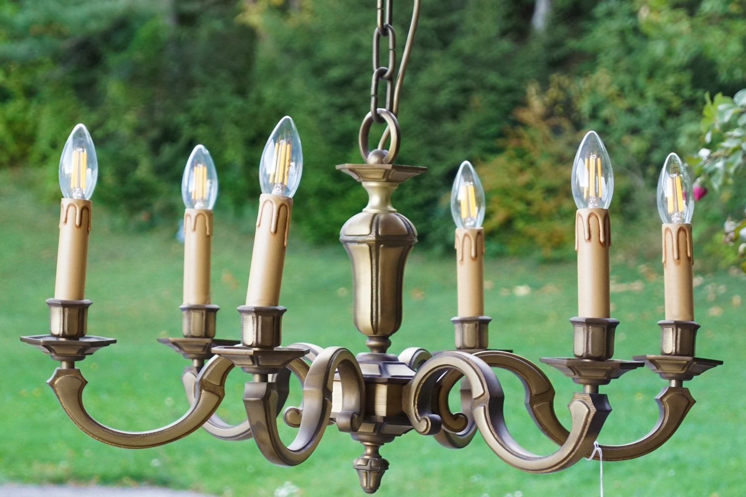 Kronleuchter Barockstil 6-flmg Messing Ausstellungsstück Orion Wien artisan brass antikstil Design Leuchter