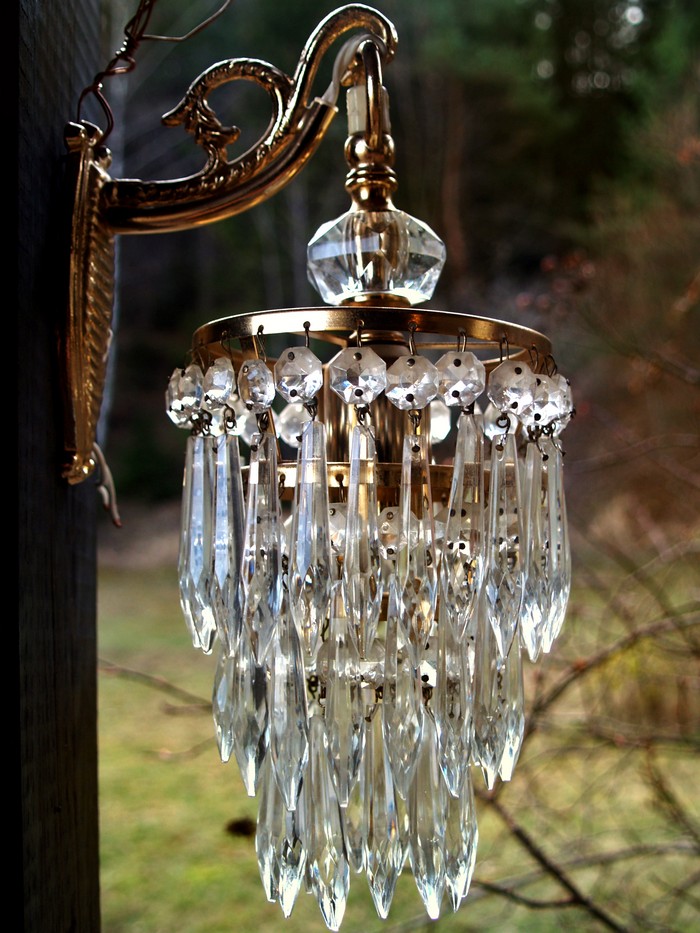 Wandleuchter Kristallglas