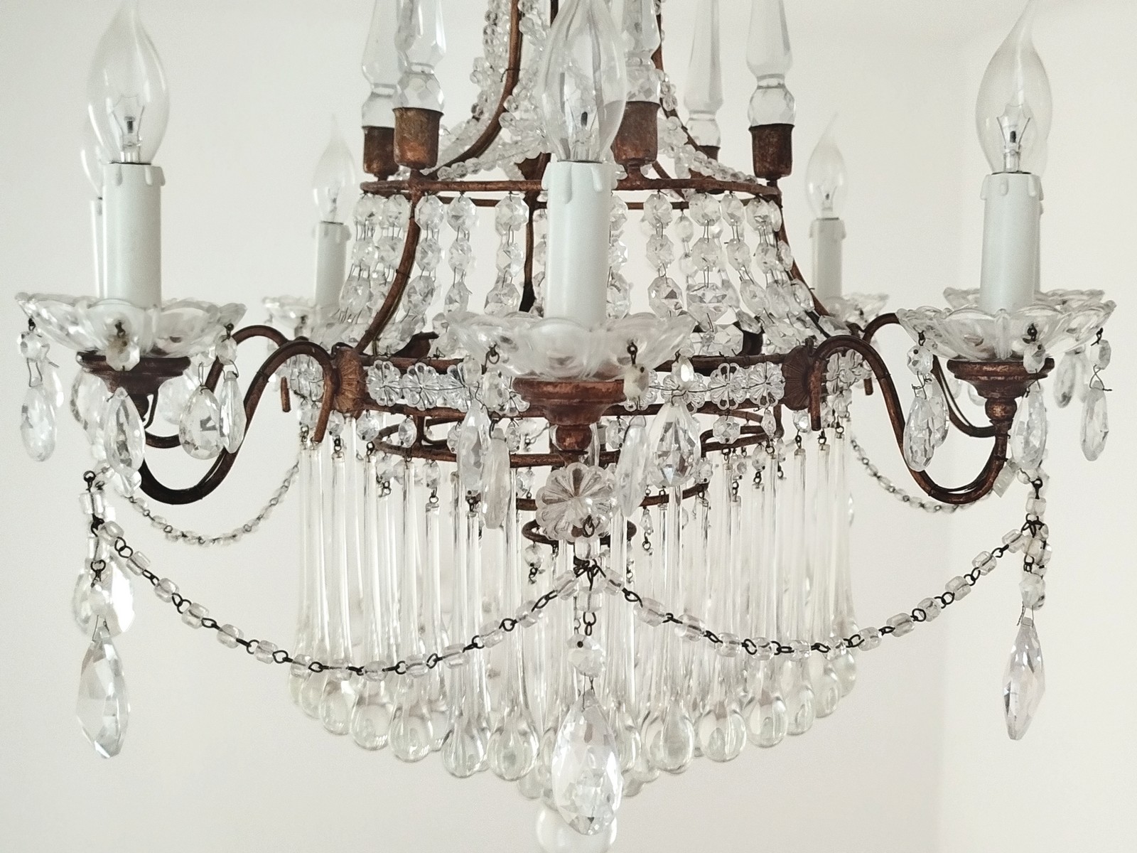 Neoklassizistischer Kronleuchter Kristall Murano Glas Antik Neoklassizistischer Kronleuchter Kristall Murano Glas Antik