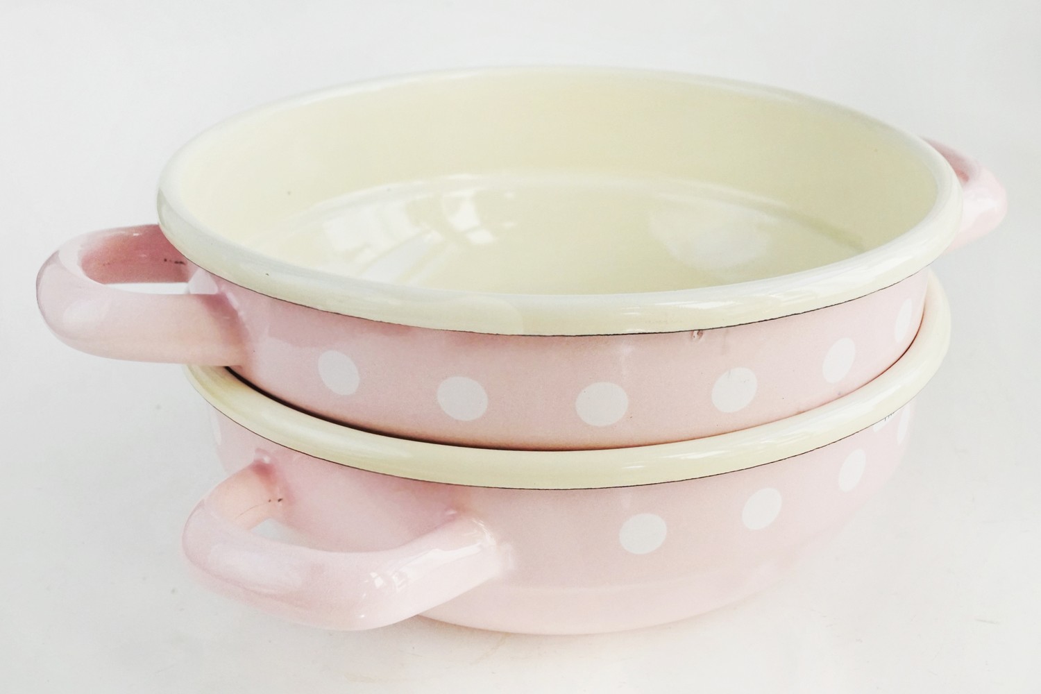 Schüssel Schale Email Polka Dots pink rosa Isabelle Rose handgemacht