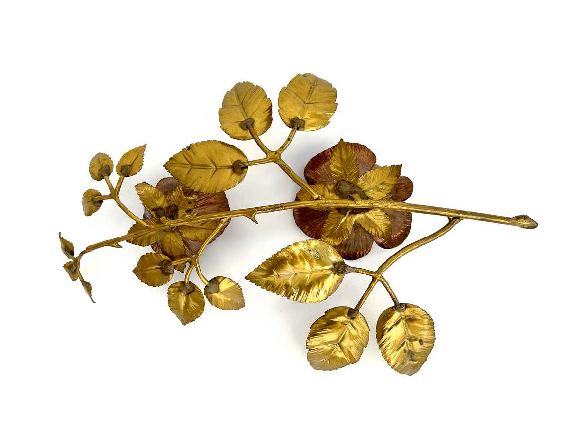 Dekorativer Rosenzweig Metall gold Gesamtansicht