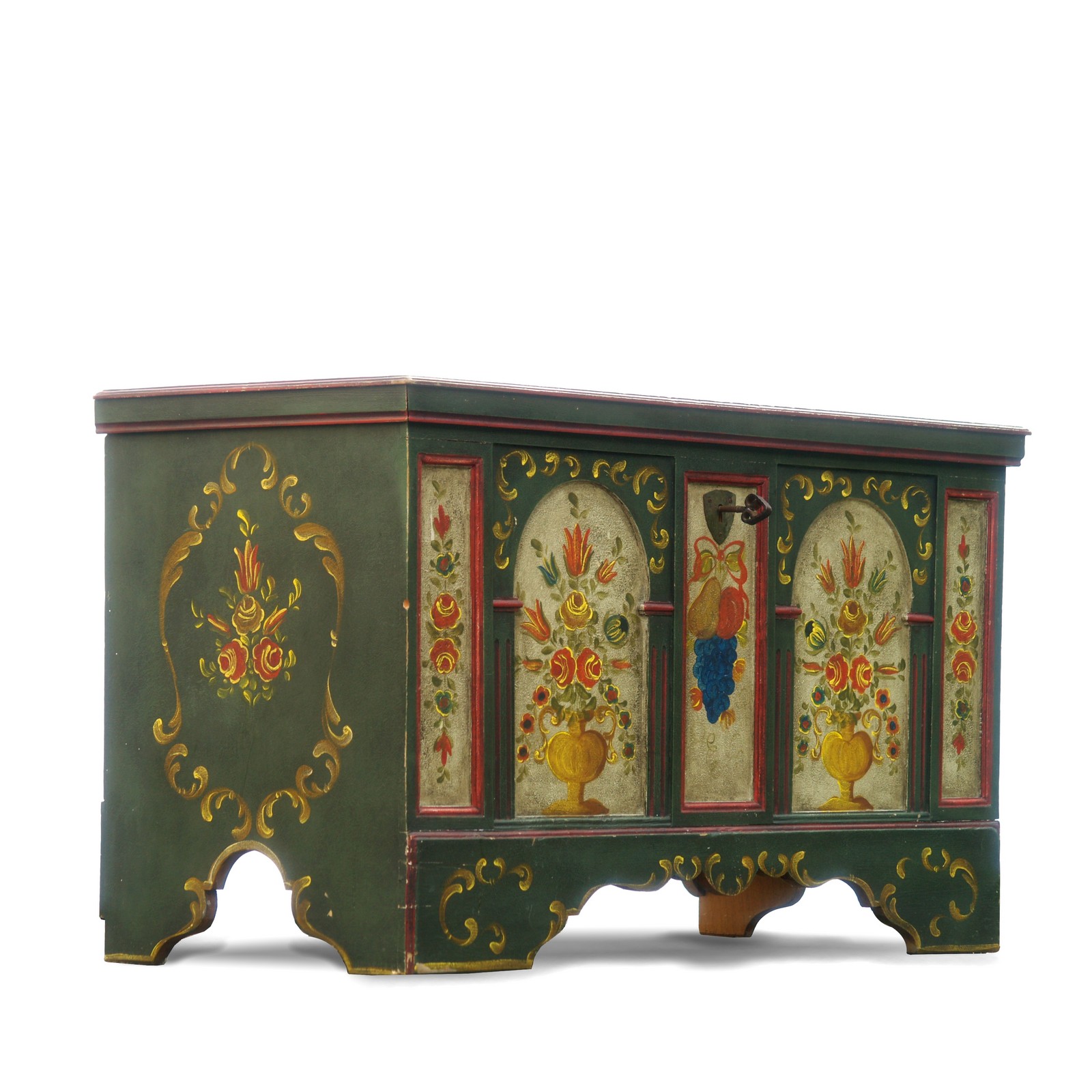 Truhe handbemalt Bauerntruhe Bauernmalerei Blumen Bauerntruhe