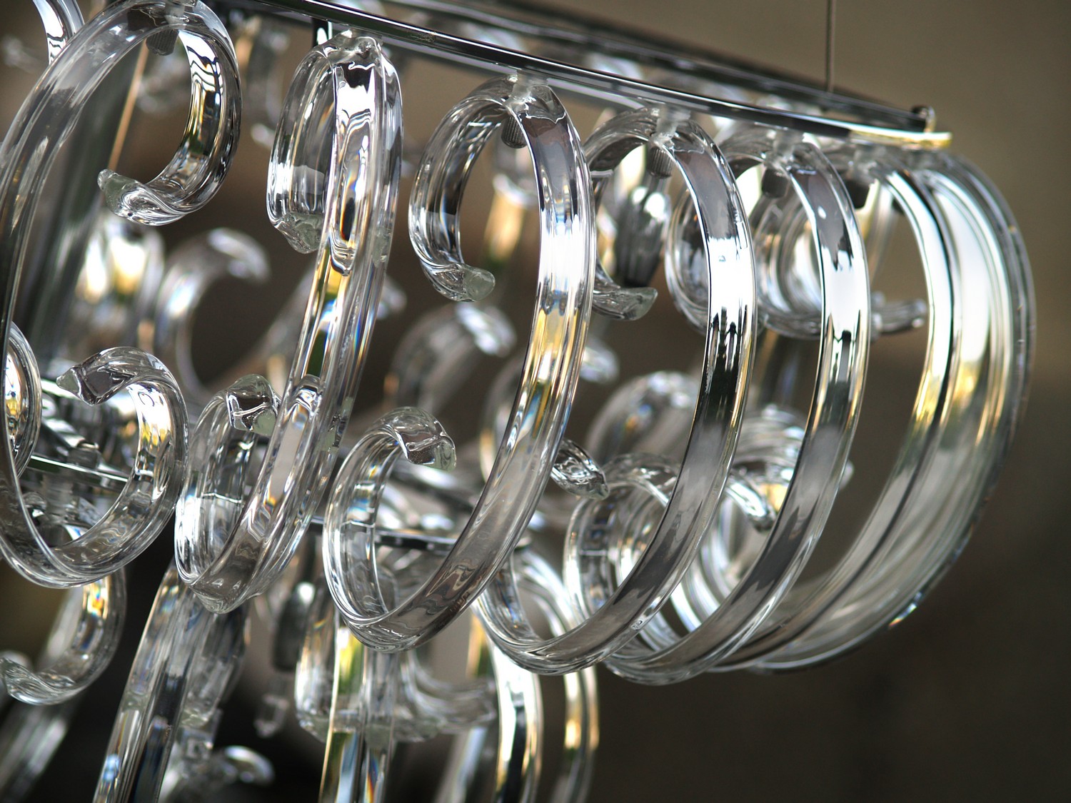 Luster Orion Wien Bleikristall Hängelampe Chrom Leuchter "Gavino"