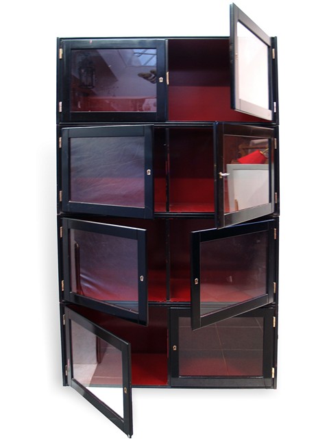 Jugendstil Bücherschrank schwarz