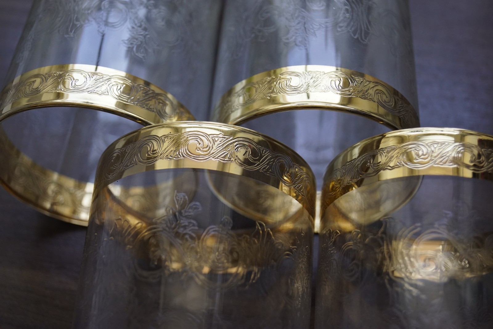 bleikristall gläser murano medici goldrand vergoldet 24ct wassergläser londgrink vintage antik florentinerglas