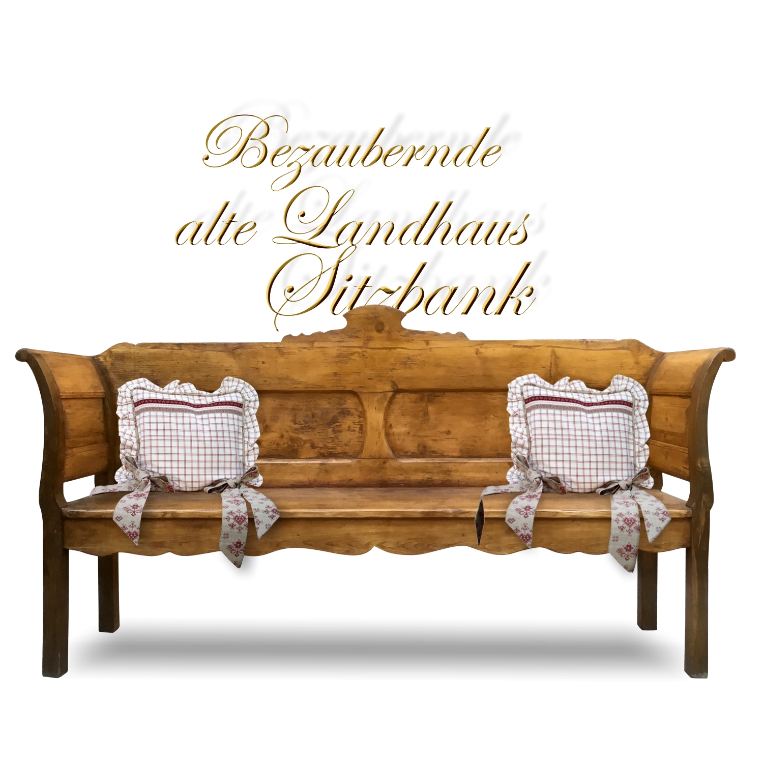 Antike Küchensitzbank Weichholz Original Vintage, restauriert Küchensitzbank antik Landhaus Vollholz Sitzbank