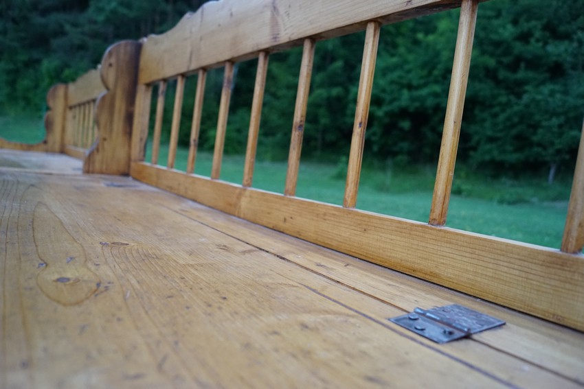 Truhenbank Vintage Vollholz antik Landhausstil