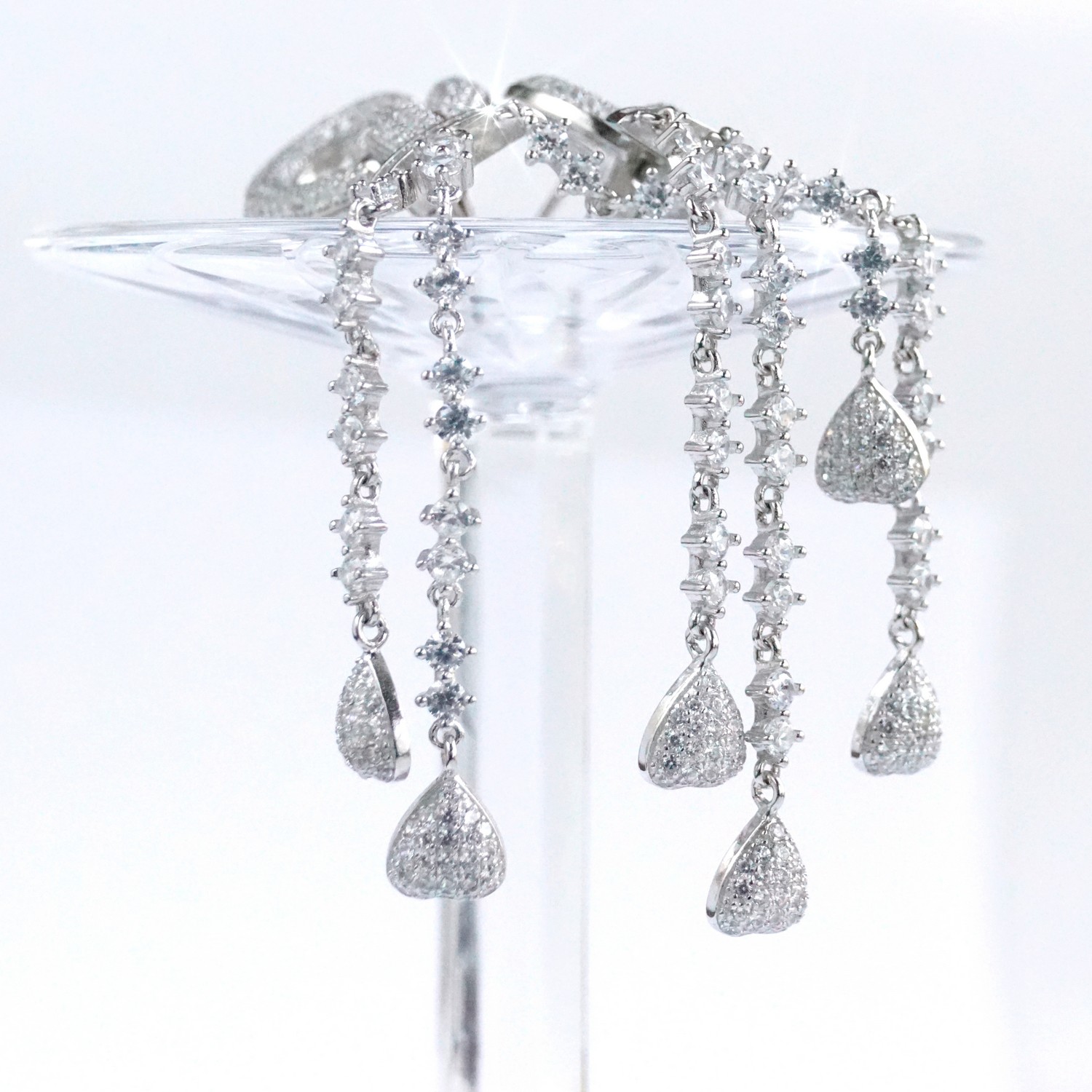 Ohrstecker Silber 925 Zirkonia Steine Herzen