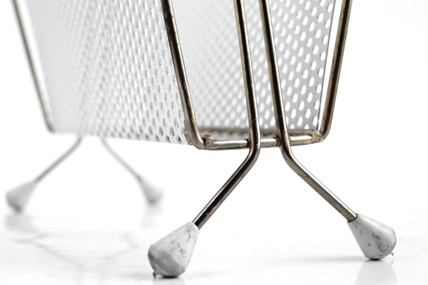 Serviettenhalter Vintage Retro Zeitungshalter Briefhalter original creme gold Metall