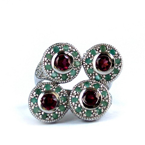 Silber 925 Ring Smaragd