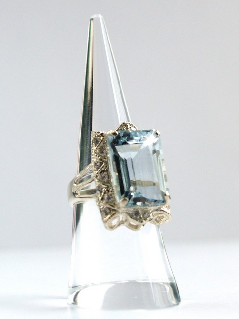 Ring 925 Silber Edelstein Schmuck Cocktailring Blautopas handgefertigt