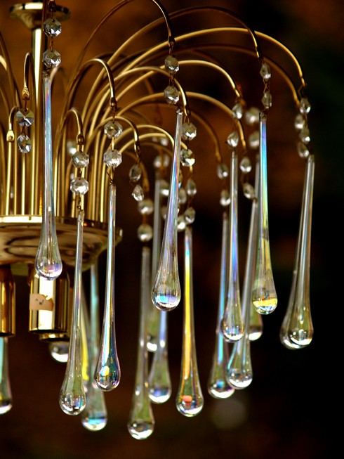 Murano Glastropfen Luster Messing