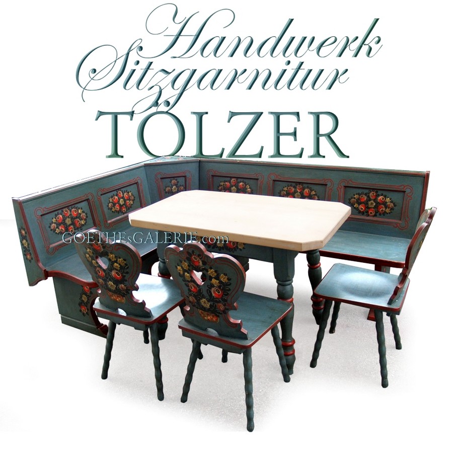 Sitzgarnitur Eckbank Essecke Tölzer Bauernmöbel Essecke bemalt Tölz