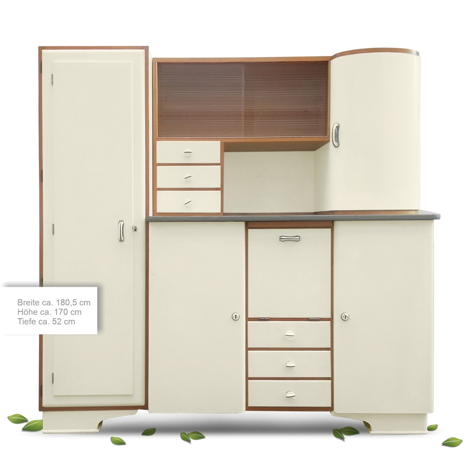 Küchenschrank 40er 50er 60er-Jahre Pastell Vintage Möbel Küche Vollholz creme