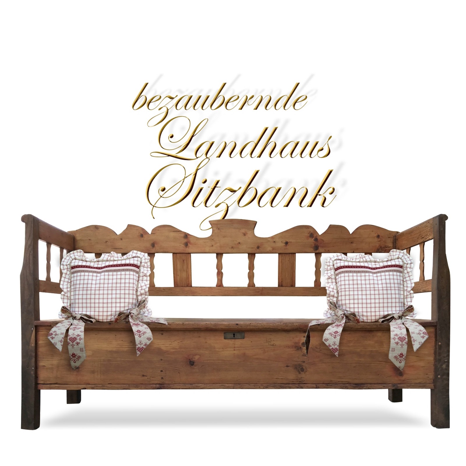 Truhenbank antik Küchensitzbank Sitzbank Landhausstil Weichholz Truhensitzbank Weichholz