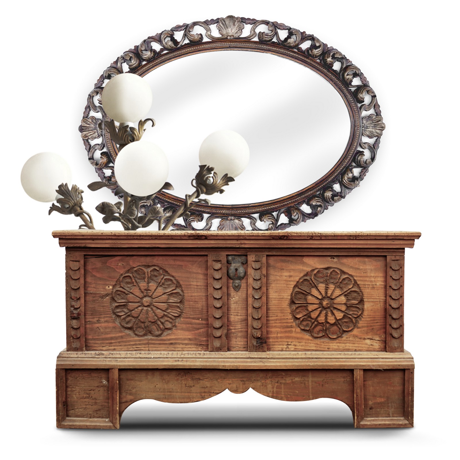 Truhe Vollholz Bauerntruhe Schnitzerei Landhausfeeling pur antike Truhe Bauernmöbel Bauerntruhe Landhaus