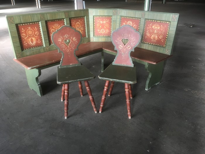 Eckbank bemalt Bauernmöbel