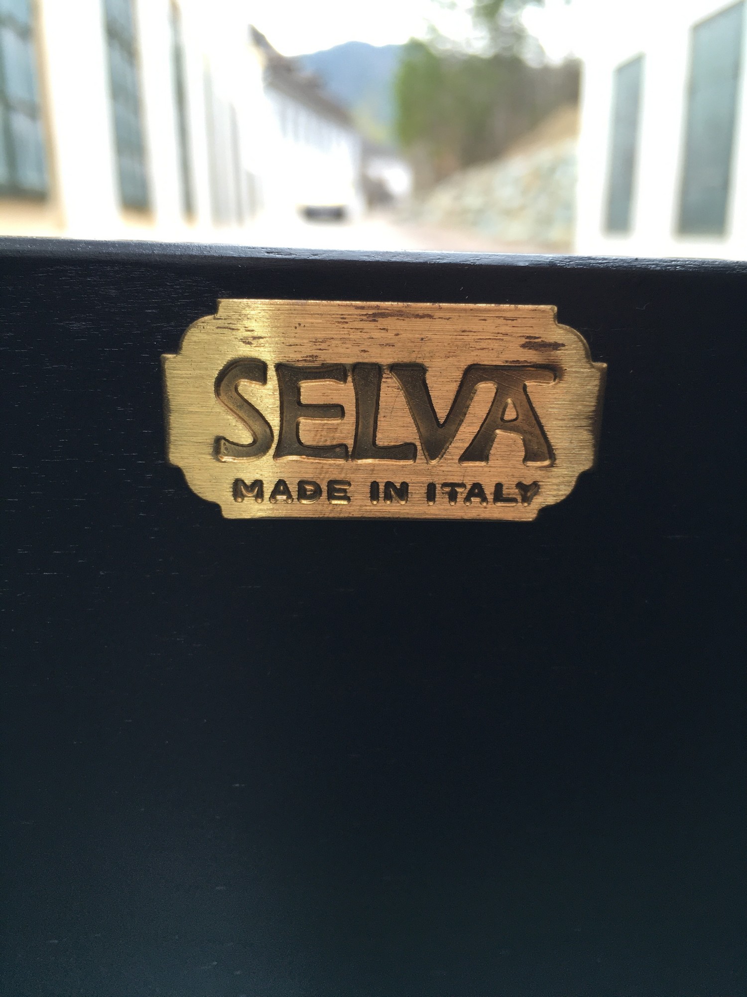 Jugendstil Vertiko Barschrank Stilmöbel schwarz Bleiverglasung SELVA Italy Kommode