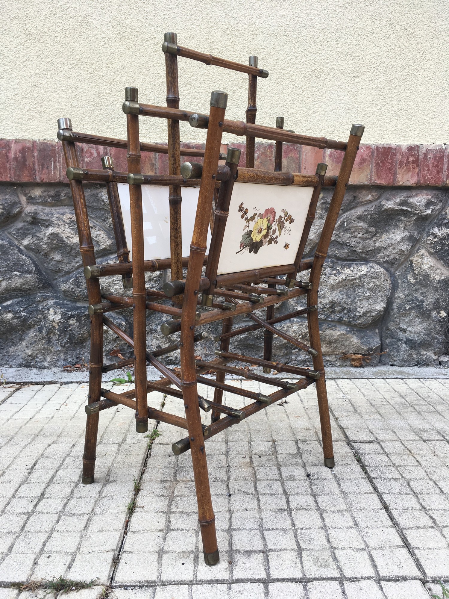 Zeitungshalter Regal Beistelltisch Thonet um 1900 antik Bambus