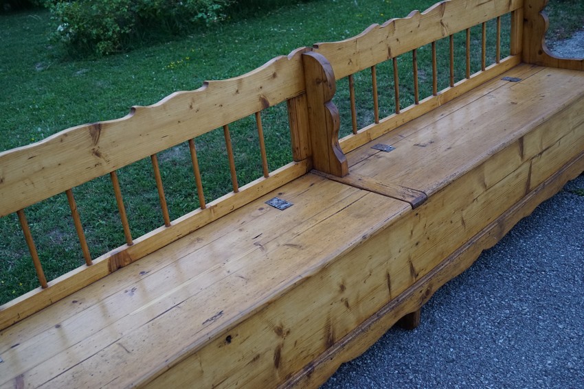 Sitztruhenbank antik Vollholz groß Esszimmer