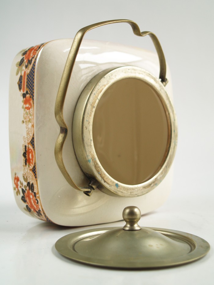 Keramikdose versilbert Vintage