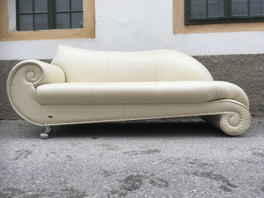 Bretz Gaudi Sofa Recamiere creme Leder