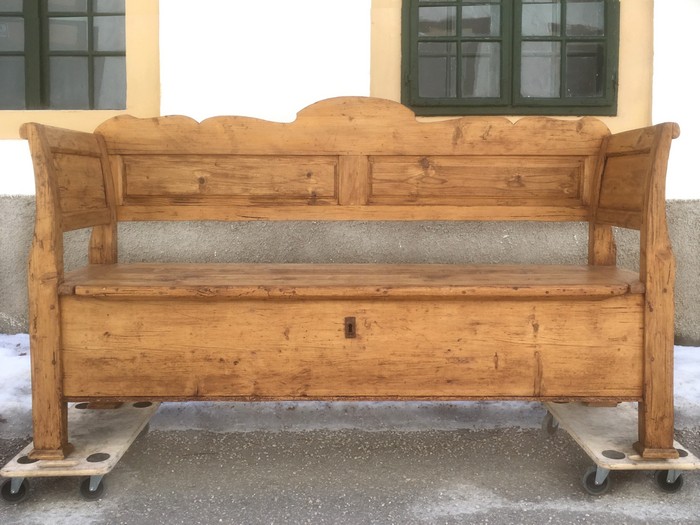 Truhenbank antik Vollholz