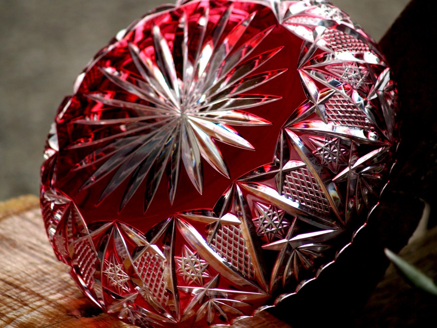 Bleikristall Rubinrot groß Schüssel