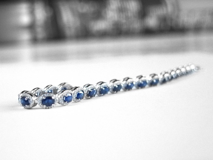 Armband Saphire Edelsteine 925 Silber