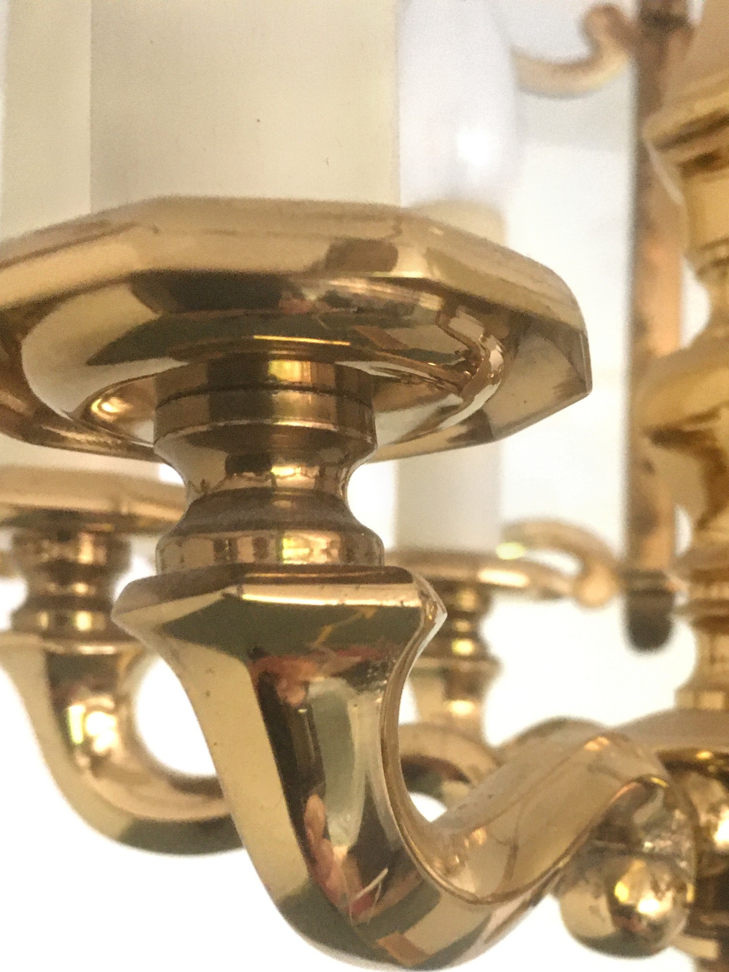 Kronleuchter Vintage Messing Glas Kristall antik Hängelampe golden