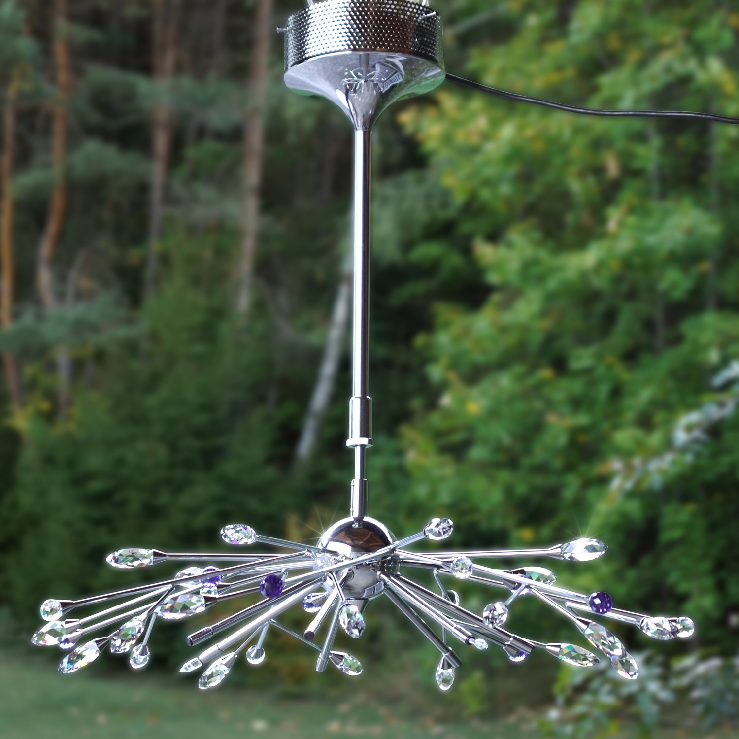 Kronleuchter chrom Hängelampe Orion Wien Sputnik Spacage Design Starburst crystal Lampe Bleikristall Leuchter Sale Ausstellungsstück