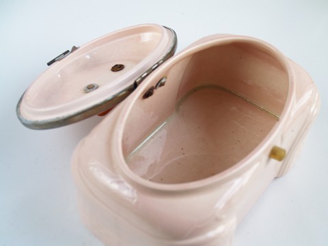 alte Vorratsdose Keramik rosa