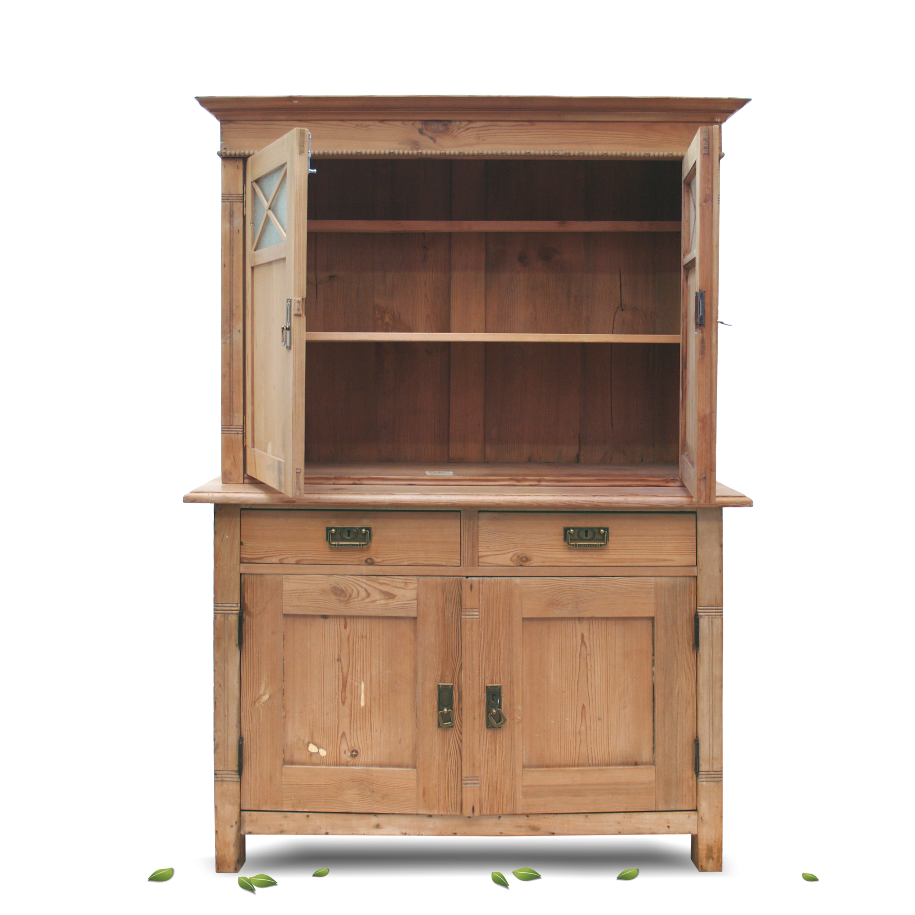 Kredenz Naturholz Küchenschrank antiker Weichholz Schrank Bauernschrank Jugendstil