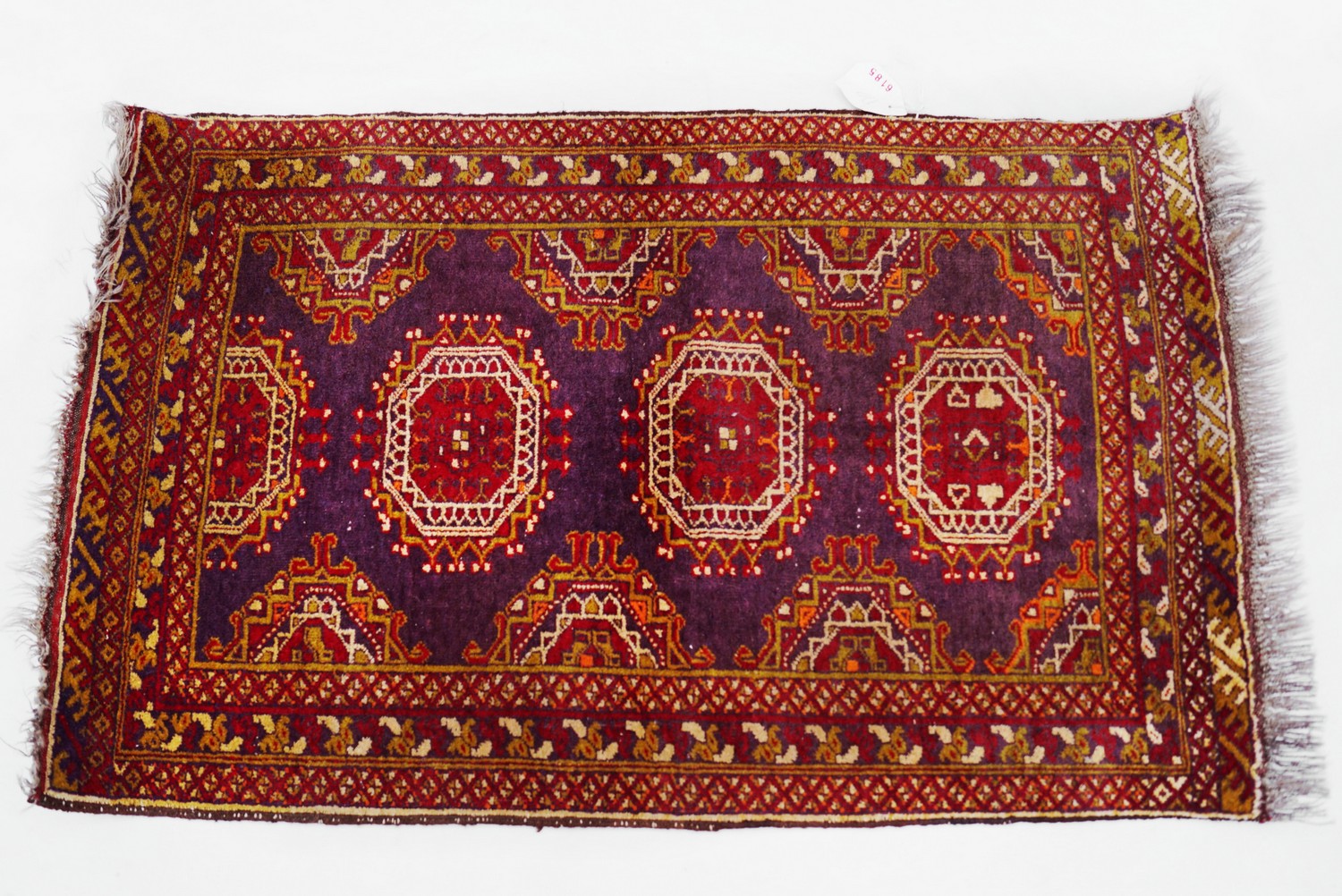 Handgeknüpfter Orientteppich ORIGINAL antik Perser Teppich Vintage rot lila