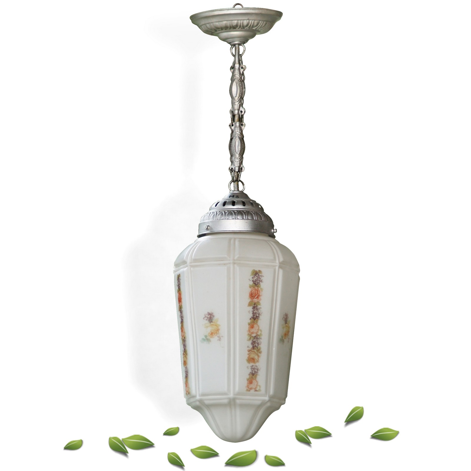 Pendellampe Glas antik Hängelampe Hängeleuchter Pendellampe antik Glas silber