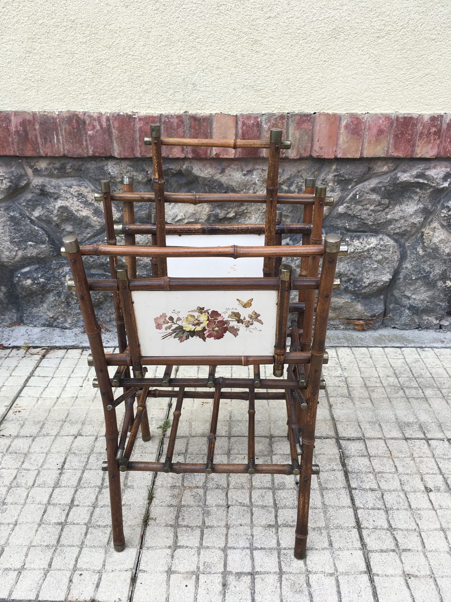 Zeitungshalter Regal Beistelltisch Thonet um 1900 antik Bambus