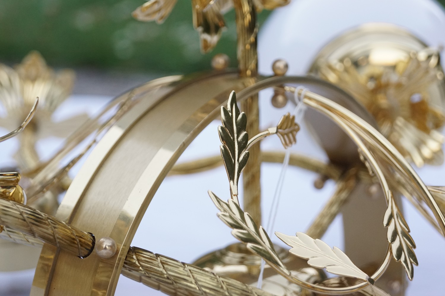 Deckenlampe Orion Wien Wandlampe goldener Leuchter Glaskugeln Wandlampe Cafehaus Opernball