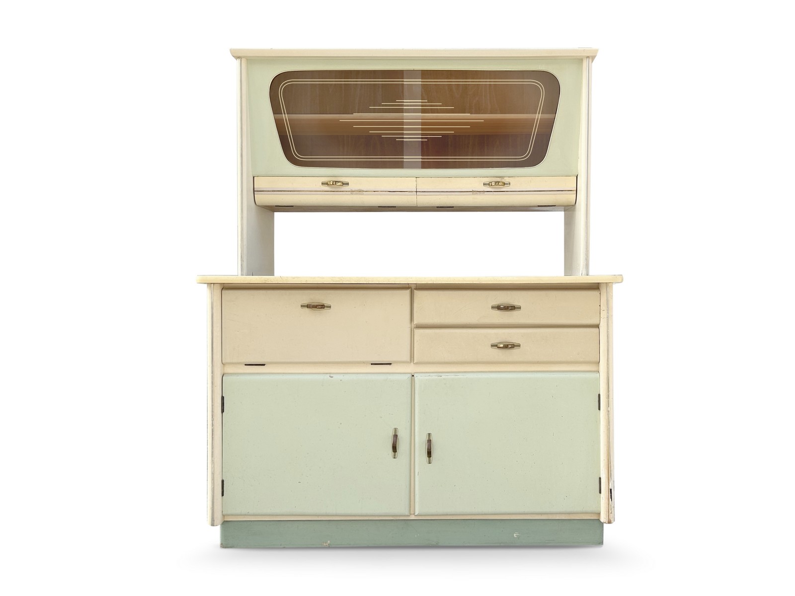 Antiker Küchenschrank Vintage Kredenz Pastell 60er-Jahre Mid Century Möbel