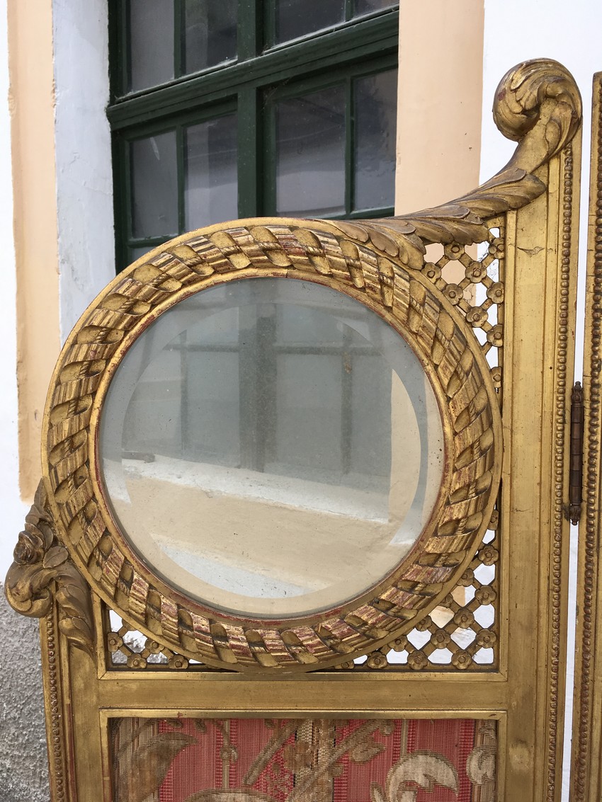 Paravent antik gold facettierte Gläser Möbel