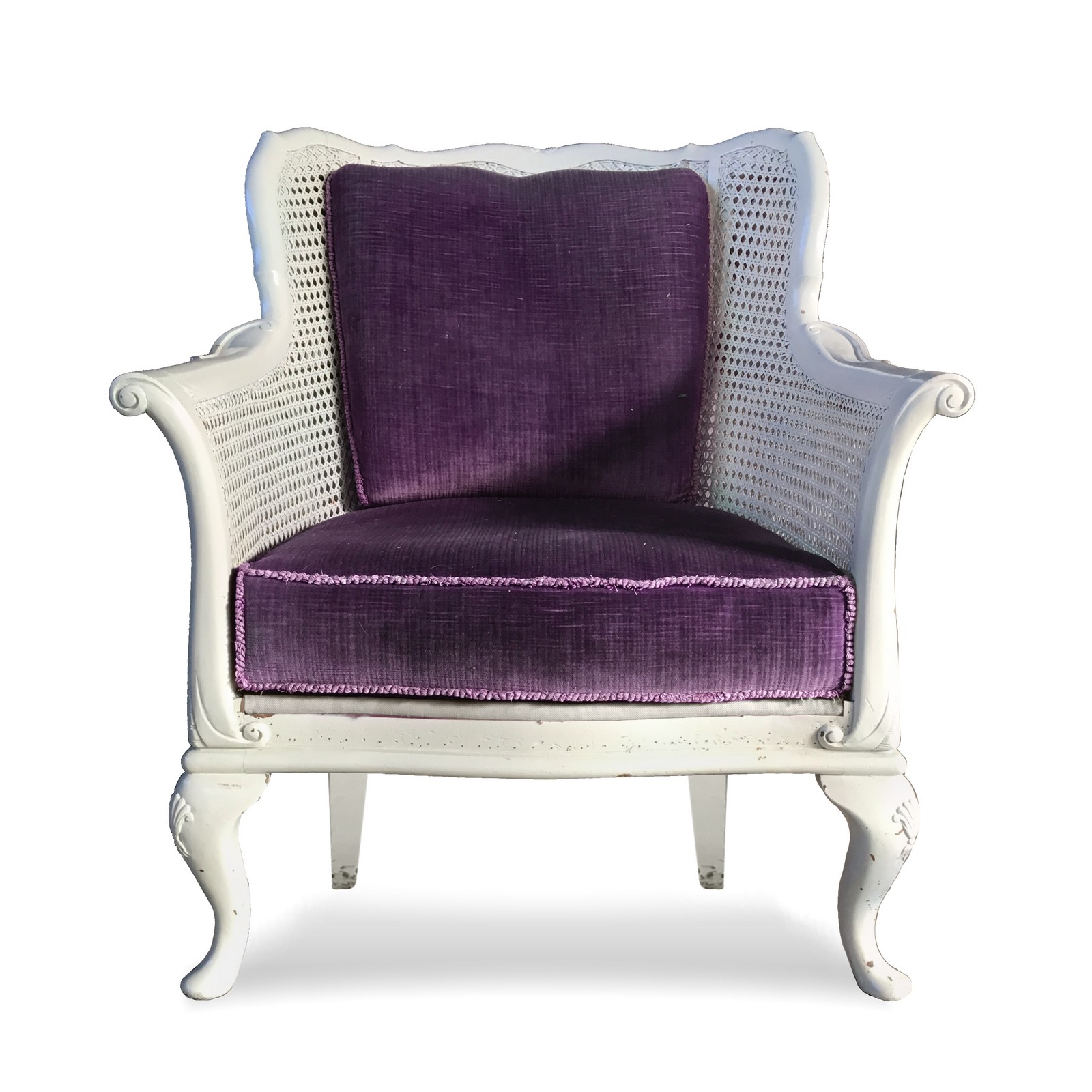 Antiker Sessel mit Wiener Geflecht weiß Antiker Stuhl Wiener Geflecht weiß