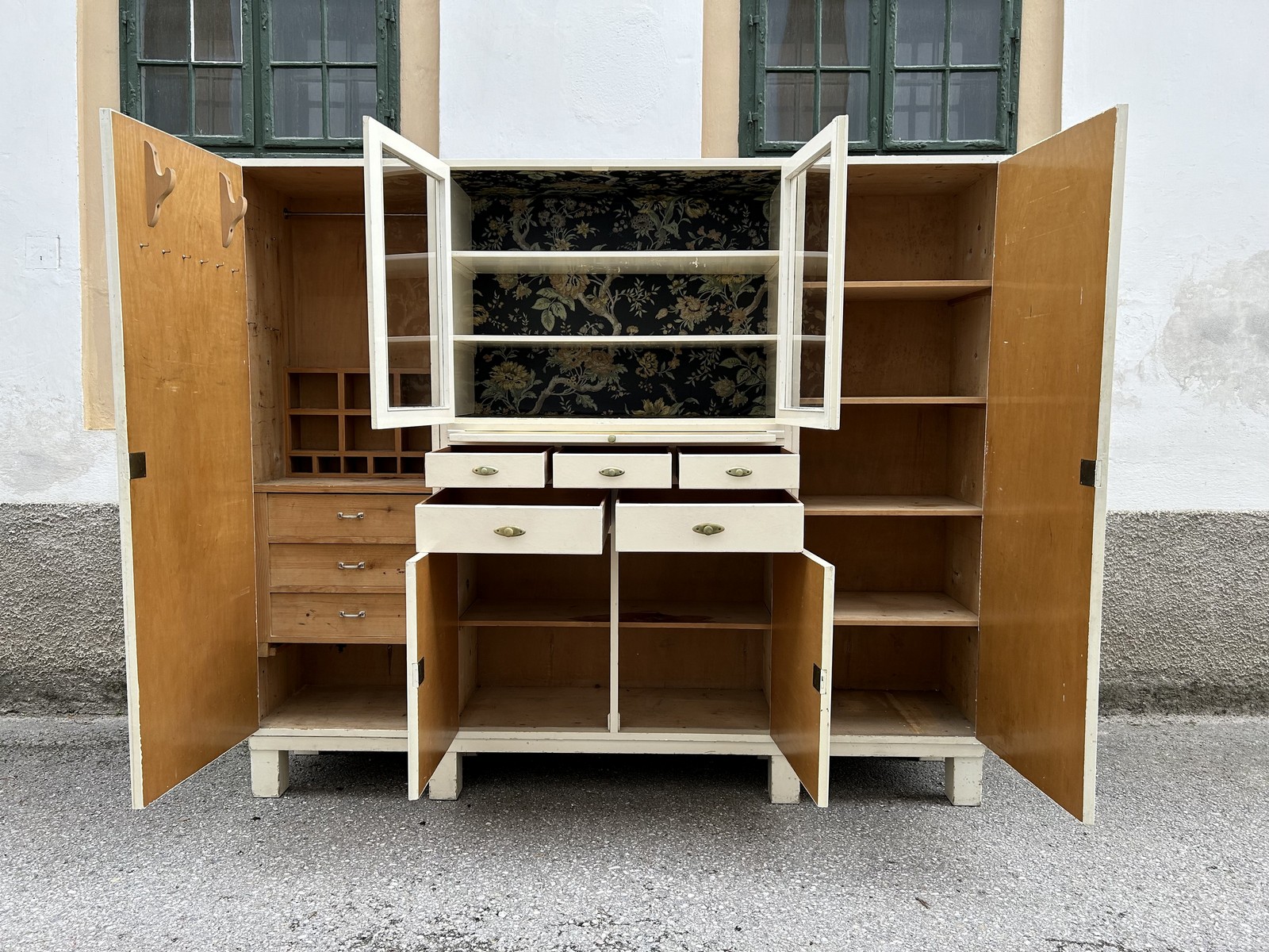 Küchenschrank antik MidCentury Vintage Möbel creme Omas Schüttenregal Küchenschrank antik MidCentury Vintage Möbel creme Omas Schüttenregal