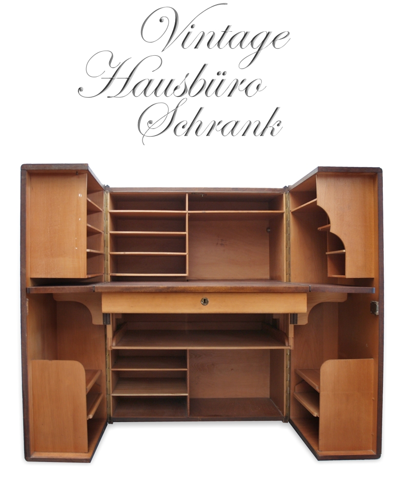 Retro Büro Midcentury Vintage Hausbüro 50er-Jahre Büroschrank Hausbüro