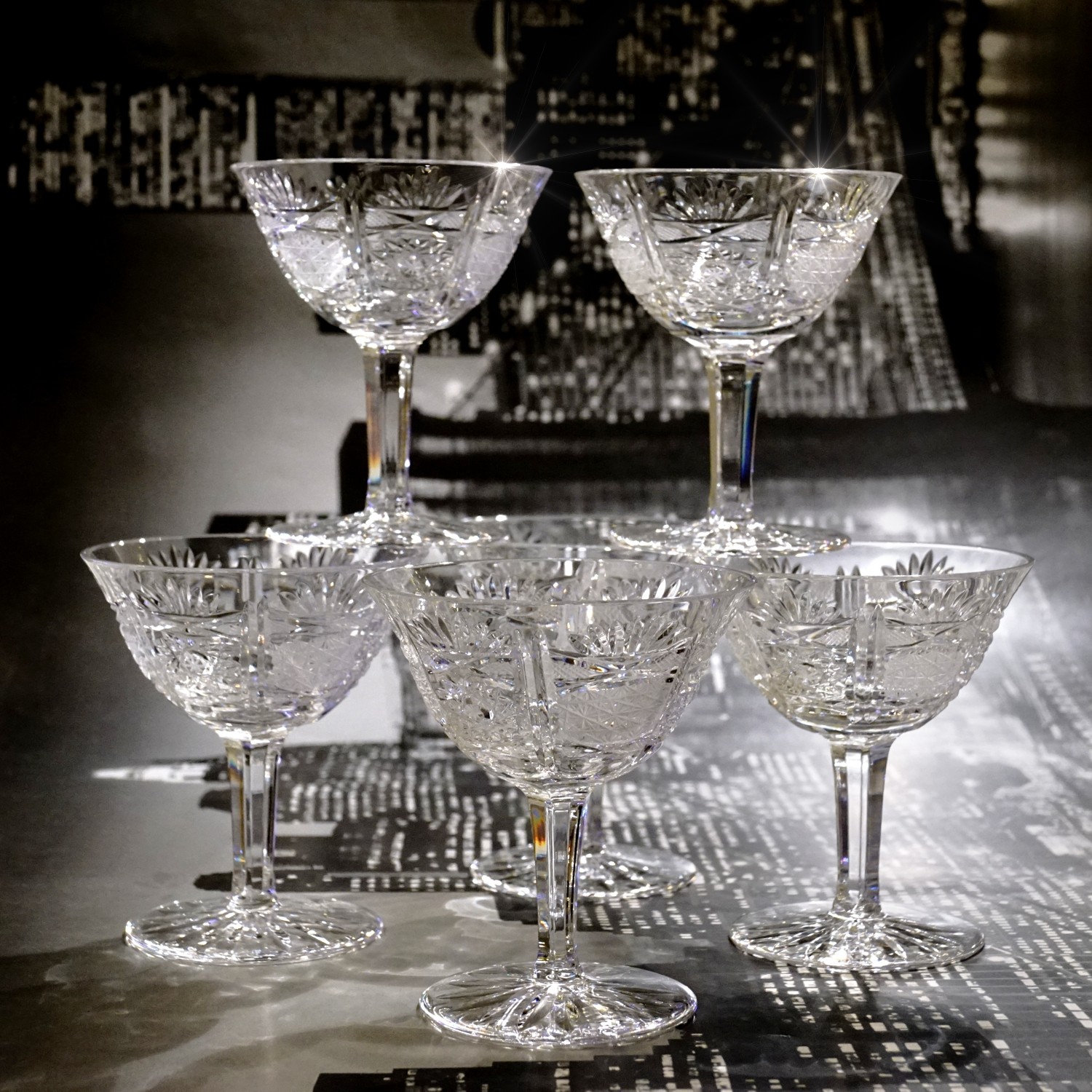 Bleikristall Apperitiv Kristall Gläser Champagnerschalen *Traum* Bleikristall Gläser Vintage wie neu Apperitiv Champagnerschalen geschliffen