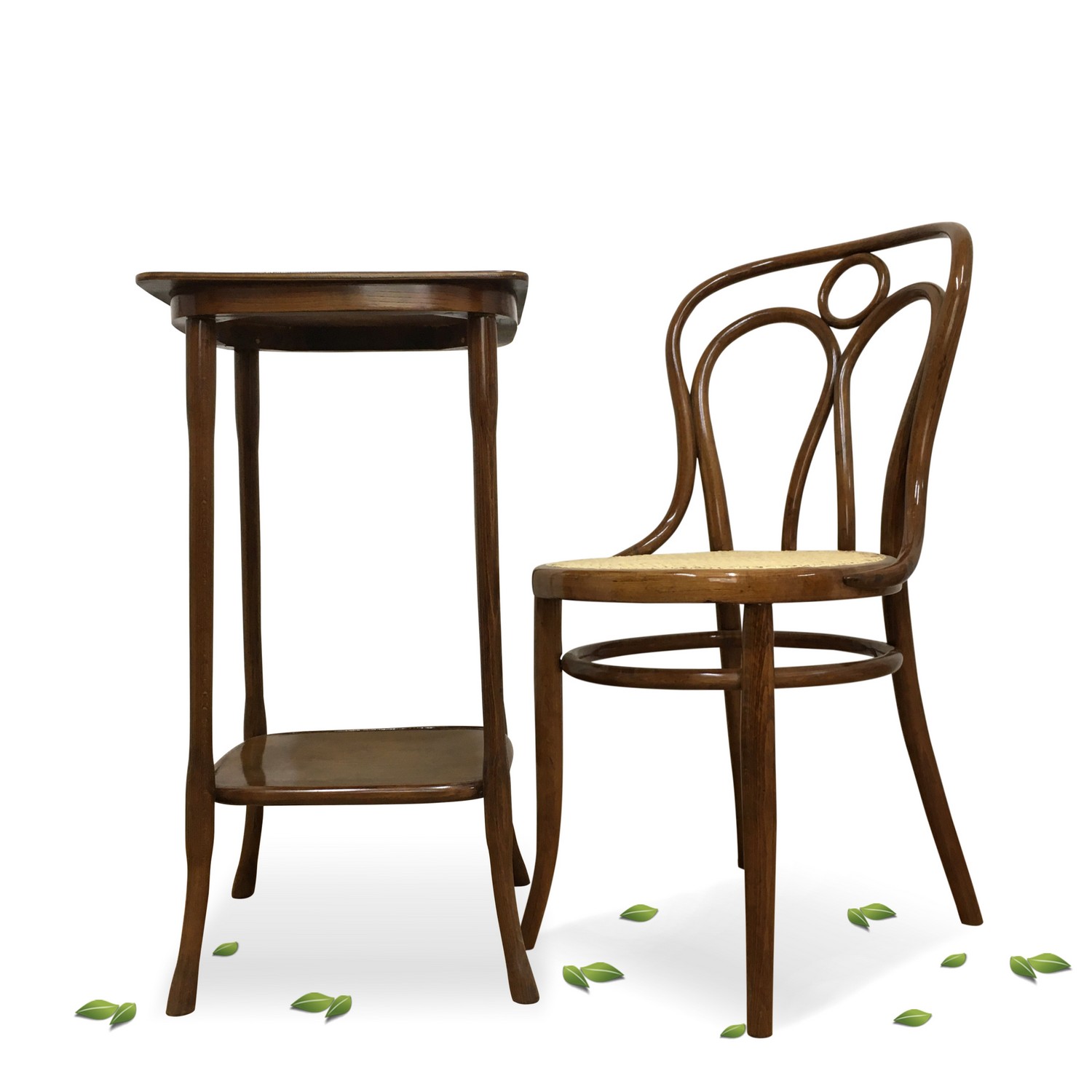 Kohn Tisch Beistelltisch Blumentisch Bugholz antik restauriert original