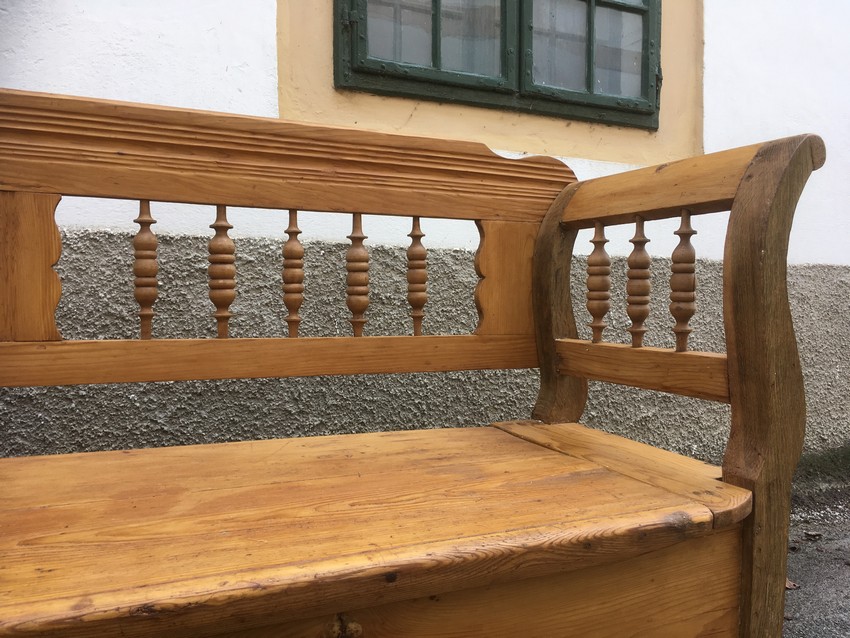 Küchenbank Sitzbank Vintage antike Vollholz Küchensitzbank 1840 truhenbank restauriert Landhaus