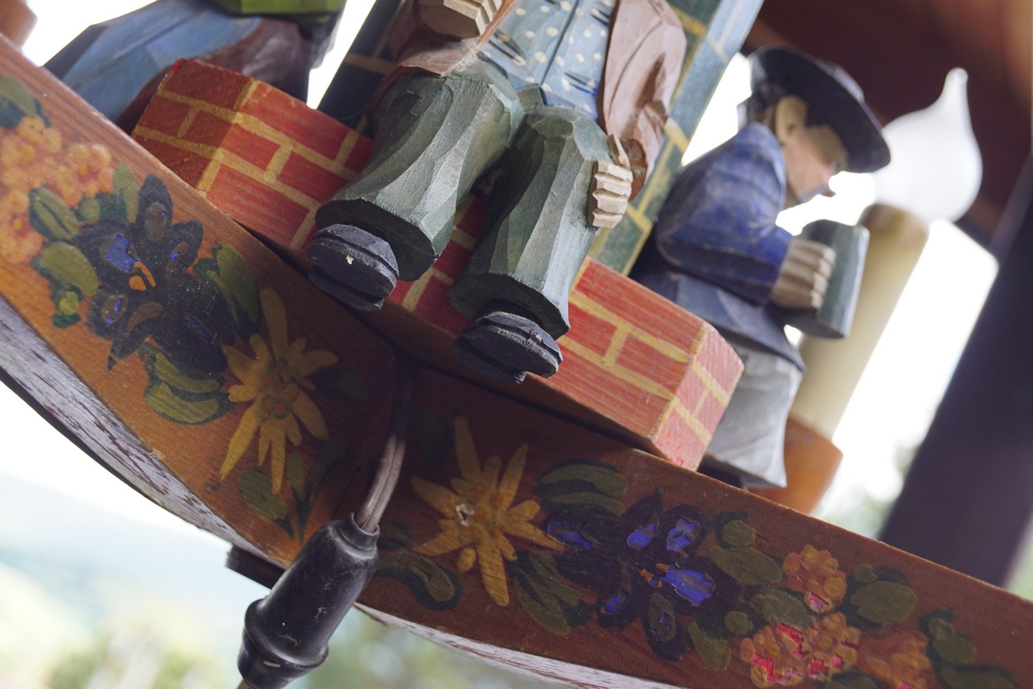 Bauernluster Bauernlampe Manderllampe Luster Lampe Holz Landhausstil vierflammig