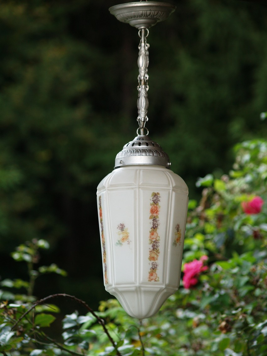 Lampe Vintage Glas rosen